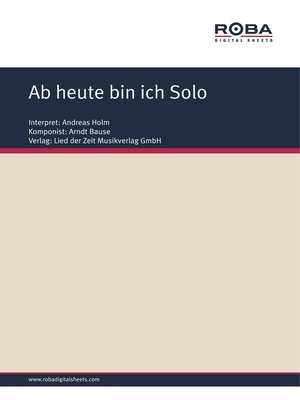 cover image of Ab heute bin ich Solo
